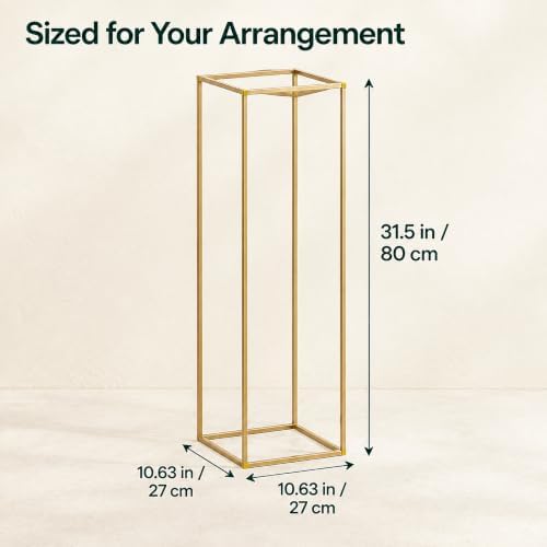 10 Pcs Gold Wedding Flower Vase, Metal Column Flower Holder, 32in/80cm Metal Geometric Centerpieces Vase for, alternate view