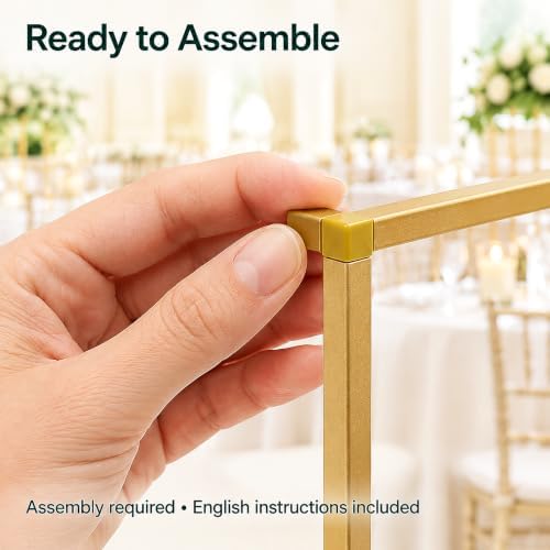 10 Pcs Gold Wedding Flower Vase, Metal Column Flower Holder, 32in/80cm Metal Geometric Centerpieces Vase for, alternate view