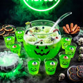 10 Pcs Halloween Pumpkin Punch Bowl Set, 1.6 Gallon Punch Bowl in Orange