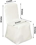 10 PCS Ivory Polyester Square Top Banquet Chair Covers, Reusable or 1x Use Chair Covers, alternate view 2