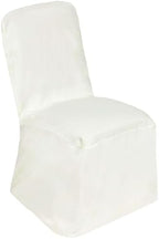 10 PCS Ivory Polyester Square Top Banquet Chair Covers, Reusable or 1x Use Chair Covers, alternate view 6