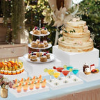 10 Pcs Large Acrylic Buffet Risers, White Food Display Stands for Buffet, Dessert Table, Jewelry, and Catering, alternate
