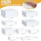 10 Pcs Large Acrylic Buffet Risers, White Food Display Stands for Buffet, Dessert Table, Jewelry, and Catering, alternate
