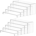 10 Pcs Large Acrylic Display Risers (7" L~9" L), Perfume Shelf Organizer in Clear