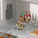 10 Pcs Large Acrylic Display Risers (7" L~9" L), Perfume Shelf Organizer in Clear, alternate view 6