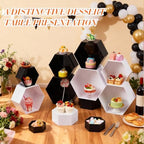 10 Pcs Large Buffet Risers for Table, 4 to 12 in, Black in about 6 x 6 x 2 inches, 7 x 7 x 4 inches, 8 x 8 x 6, alternate