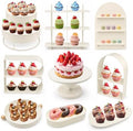 10 PCS Metal Multi Style Cake & Cupcake Dessert Display Stand Set in Cream-10P