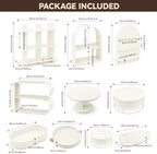10 PCS Metal Multi Style Cake & Cupcake Dessert Display Stand Set in Cream-10P, alternate view 2