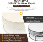 10 PCS Metal Multi Style Cake & Cupcake Dessert Display Stand Set in Cream-10P, alternate view 5
