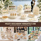 10 PCS Metal Multi Style Cake & Cupcake Dessert Display Stand Set in Cream-10P, alternate view 6