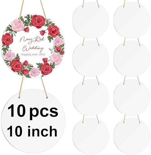 10 pcs metal sublimation door hanger blanks,10 inch circle Unfinished Blank Sign Door Hanger, sublimation