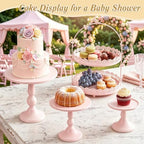 10 Pcs Pink Cake Stand Set Metal Cupcake Stands, Multiple Styles Dessert Display Tower for Candy Fruit, Cake, alternate view
