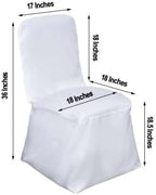 10 PCS Polyester Square Top Banquet Chair Covers - White in White, alternate view 2