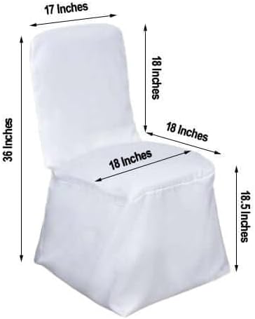 10 PCS Polyester Square Top Banquet Chair Covers - White in White, alternate view 2