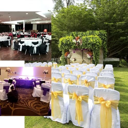 10 PCS Polyester Square Top Banquet Chair Covers - White in White, alternate view 5