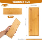 10 Pcs Rectangle Wood Bamboo Tray Bamboo Serving Tray Wooden Serving Platter for Bathroom Counter Platter for, alternate view