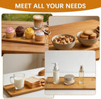 10 Pcs Rectangle Wood Bamboo Tray Bamboo Serving Tray Wooden Serving Platter for Bathroom Counter Platter for, alternate view