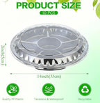 10 Pcs Round Plastic Appetizer Tray with Lid Divided Serving Tray Disposable Food Storage Trays Containers, alternate view 3