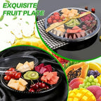 10 Pcs Round Plastic Appetizer Tray with Lid Divided Serving Tray Disposable Food Storage Trays Containers, alternate view 4