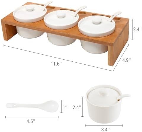 10 Pcs Sauce Serving Dish, Hosting Party Essentials Host Gift, 3 Ceramic Ramekin Chip Dip Bowls with Lids &, alternate view 3
