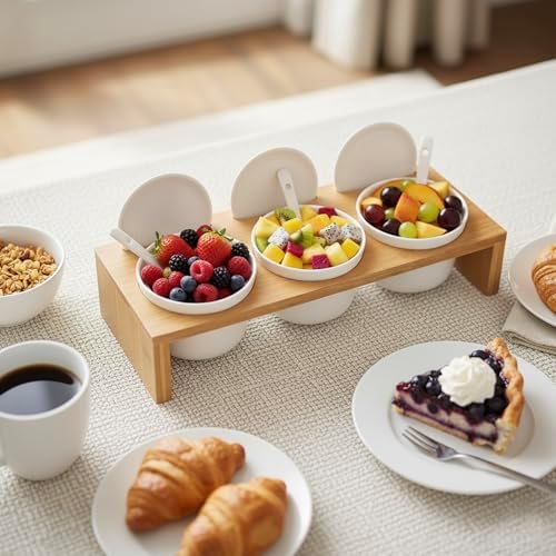 10 Pcs Sauce Serving Dish, Hosting Party Essentials Host Gift, 3 Ceramic Ramekin Chip Dip Bowls with Lids &, alternate view 5