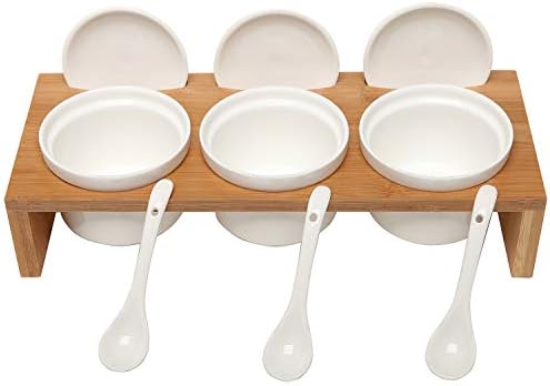 10 Pcs Sauce Serving Dish, Hosting Party Essentials Host Gift, 3 Ceramic Ramekin Chip Dip Bowls with Lids &, alternate view 6