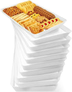10 pcs Serving Tray for Entertaining, Serving Platters for Snacks, Fruit, Cookies, Dessert, Reusable Plastic