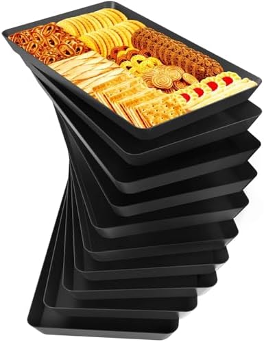 10 pcs Serving Tray for Entertaining, Serving Platters for Snacks, Fruit, Cookies, Dessert, Reusable Plastic