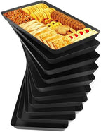 10 pcs Serving Tray for Entertaining, Serving Platters for Snacks, Fruit, Cookies, Dessert, Reusable Plastic
