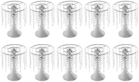 10 PCS Silver Acrylic Vases, Versatile Crystal Wedding Flower Stand, 10.23in Flower Decorative Arrangement