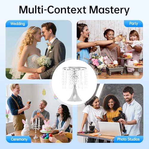 10 PCS Silver Acrylic Vases, Versatile Crystal Wedding Flower Stand, 10.23in Flower Decorative Arrangement, alternate view 3