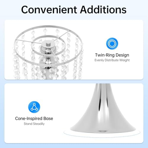 10 PCS Silver Acrylic Vases, Versatile Crystal Wedding Flower Stand, 10.23in Flower Decorative Arrangement, alternate view 4