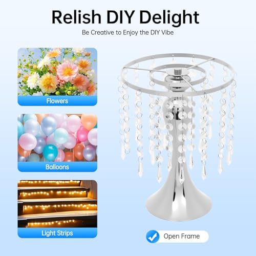 10 PCS Silver Acrylic Vases, Versatile Crystal Wedding Flower Stand, 10.23in Flower Decorative Arrangement, alternate view 6