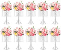 10 PCS Silver Acrylic Vases, Versatile Crystal Wedding Flower Stands, 13.7in Flower Decorative Arrangement