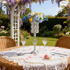 10 Pcs Silver Centerpieces for Wedding Tables, Crystal Flower Stand in Silver, alternate view 4