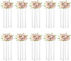 10 Pcs Wedding Centerpieces Acrylic Vases Clear Column Flower Vase Flowers Stand 7.87'' x 7.87'' x 23.6''