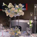 10 Pcs Wedding Centerpieces Acrylic Vases Clear Column Flower Vase Flowers Stand 7.87'' x 7.87'' x 23.6'', alternate view 6