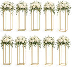 10 Pcs Wedding Centerpieces for Tables, 23.6in Gold Flower Stand for Wedding, Metal Floor Vase Table