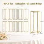 10 Pcs Wedding Centerpieces for Tables, 23.6in Gold Flower Stand for Wedding, Metal Floor Vase Table, alternate view 3