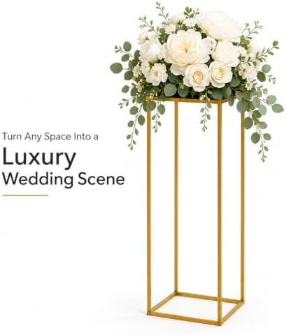 10 Pcs Wedding Centerpieces for Tables, 23.6in Gold Flower Stand for Wedding, Metal Floor Vase Table, alternate view 4
