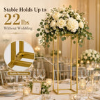 10 Pcs Wedding Centerpieces for Tables, 23.6in Gold Flower Stand for Wedding, Metal Floor Vase Table, alternate view 5