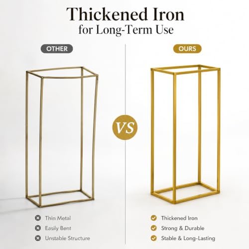 10 Pcs Wedding Centerpieces for Tables, 23.6in Gold Flower Stand for Wedding, Metal Floor Vase Table, alternate view 7