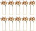 10 Pcs Wedding Centerpieces for Tables, 31.4inch Metal Column Flower Stand, Gold Centerpieces for Table