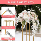 10 Pcs Wedding Centerpieces for Tables, 31.4inch Metal Column Flower Stand, Gold Centerpieces for Table, alternate view 4