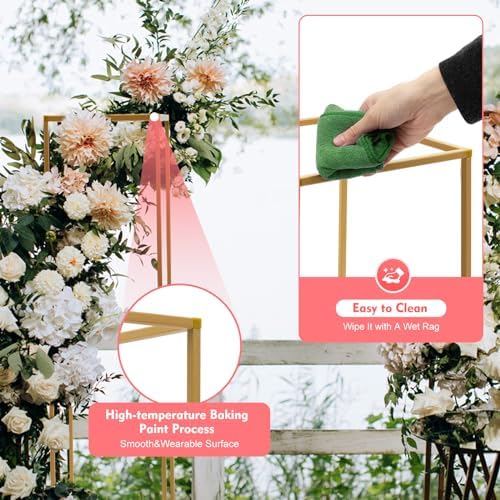 10 Pcs Wedding Centerpieces for Tables, 31.4inch Metal Column Flower Stand, Gold Centerpieces for Table, alternate view 5