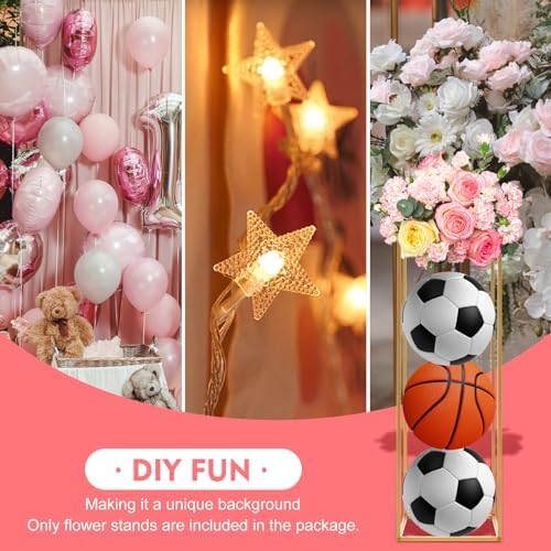 10 Pcs Wedding Centerpieces for Tables, 31.4inch Metal Column Flower Stand, Gold Centerpieces for Table, alternate view 6