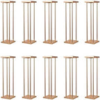 10 Pcs Wedding Flower Stand Metal Vase Stand with Plates Gold Floor Metal Column Gold Rectangular 7.87" x 7.8
