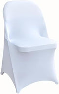 10 Pcs White Folding Chair Cover Washable Removable Universal Fitted Chair Cover Protector for Wedding Party