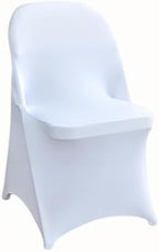 10 Pcs White Folding Chair Cover Washable Removable Universal Fitted Chair Cover Protector for Wedding Party