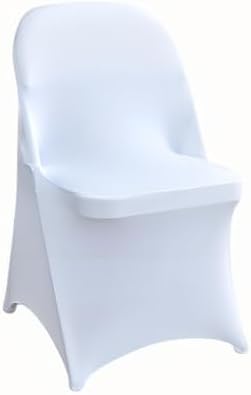 10 Pcs White Folding Chair Cover Washable Removable Universal Fitted Chair Cover Protector for Wedding Party